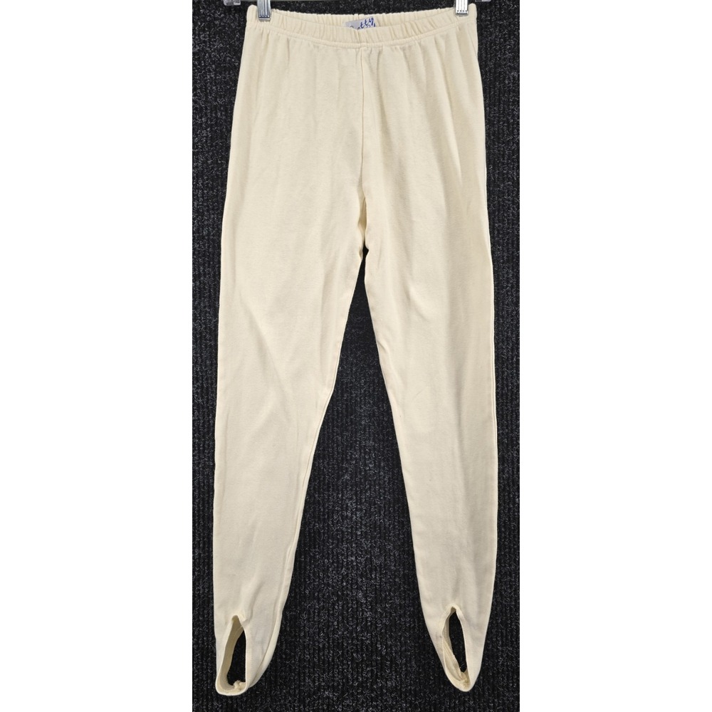 Vtg 80s Betty Blue Stirrup Pants S Ivory Soft Cotton Blend Preppy‎ Ankle Loops